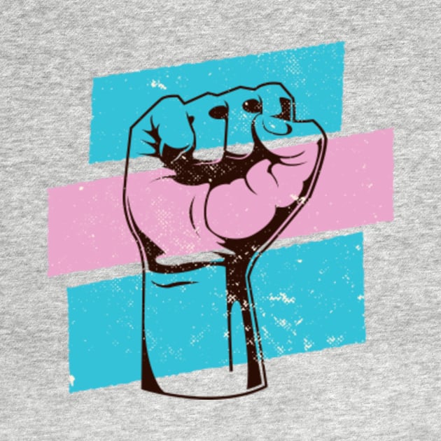 Fight for Trans Rights // Protest Fist Transgender Pride Flag by SLAG_Creative